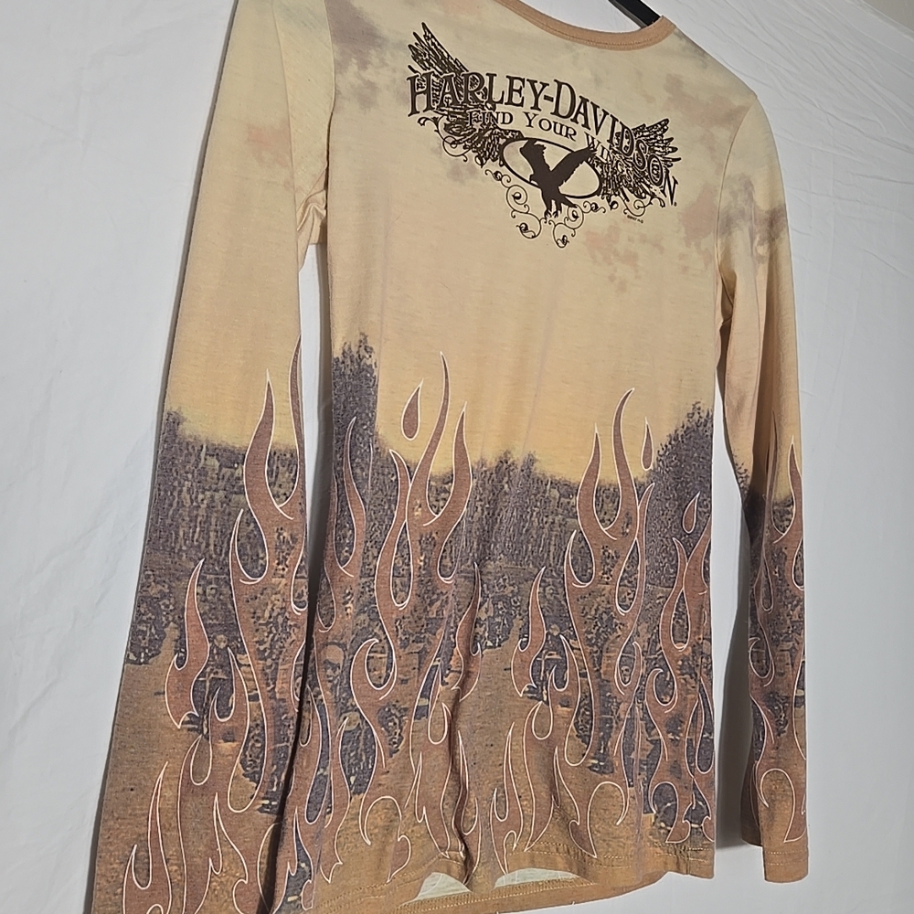Harley-Davidson Beige Flame Graphic Shirt - Picture 7 of 10